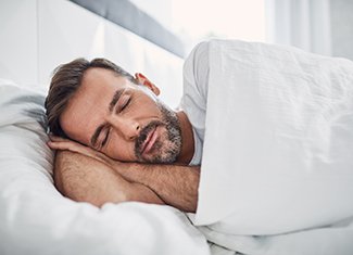 Middle-aged man sleeping peacefully